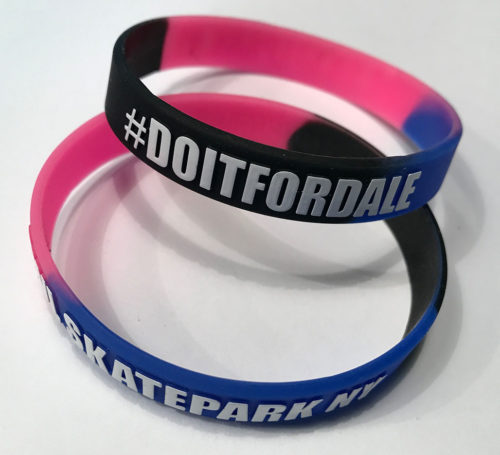 GWL Skatepark branded wristbands, fundraiser,