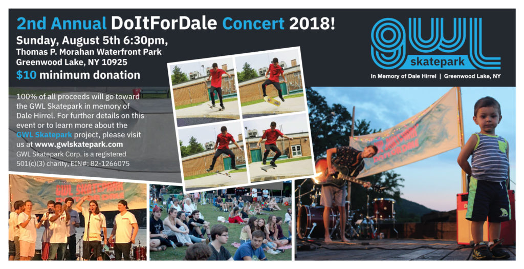 GWLSkatepark fundraising event, 2nd Annual DoItForDale Summer Concert
