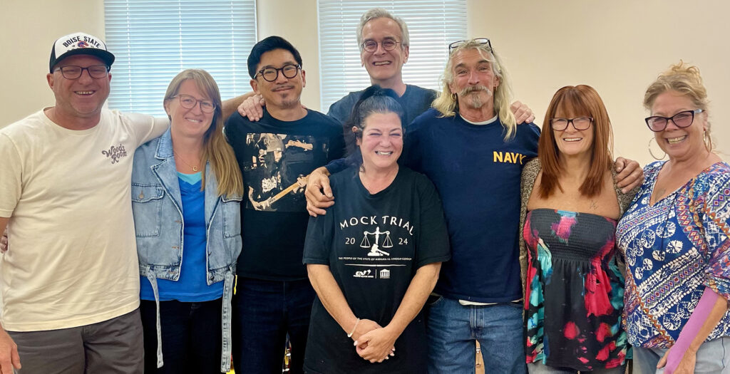 Members of the GWL Skatepark Corp with Dale Hirrel's family after an emotional review of the final design of soon to be built park in Greenwood Lake