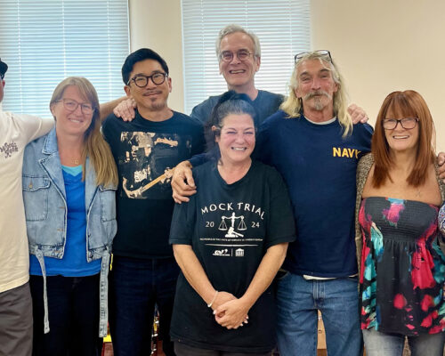 Members of the GWL Skatepark Corp with Dale Hirrel's family after an emotional review of the final design of soon to be built park in Greenwood Lake